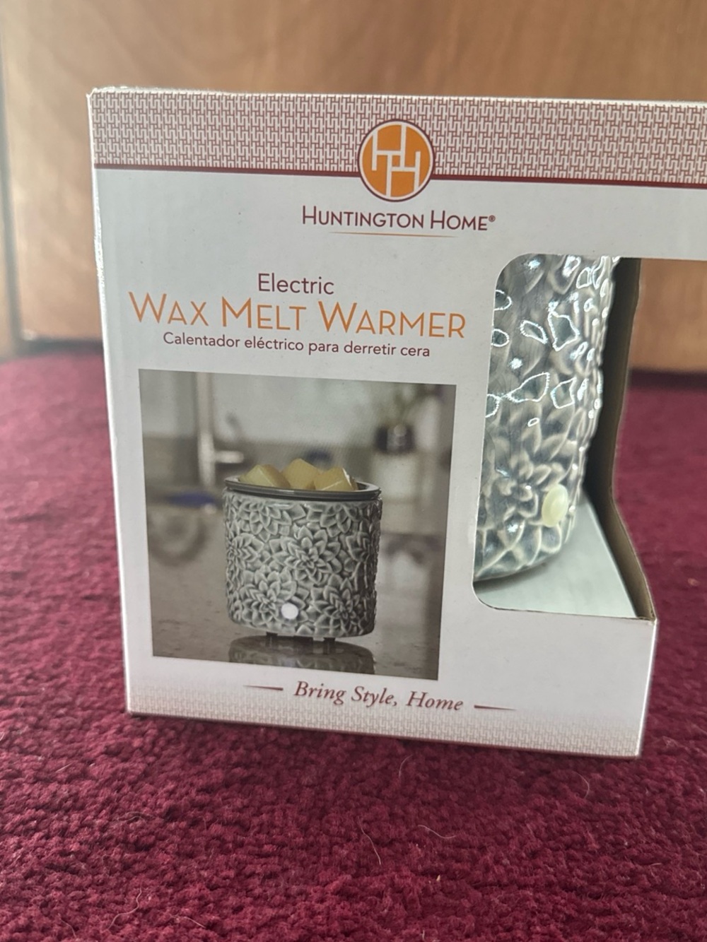 Huntington Home Gray Floral Electric Wax Melt Warmer